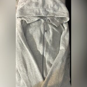 Lululemon Full zip scuba heathered gray size 6